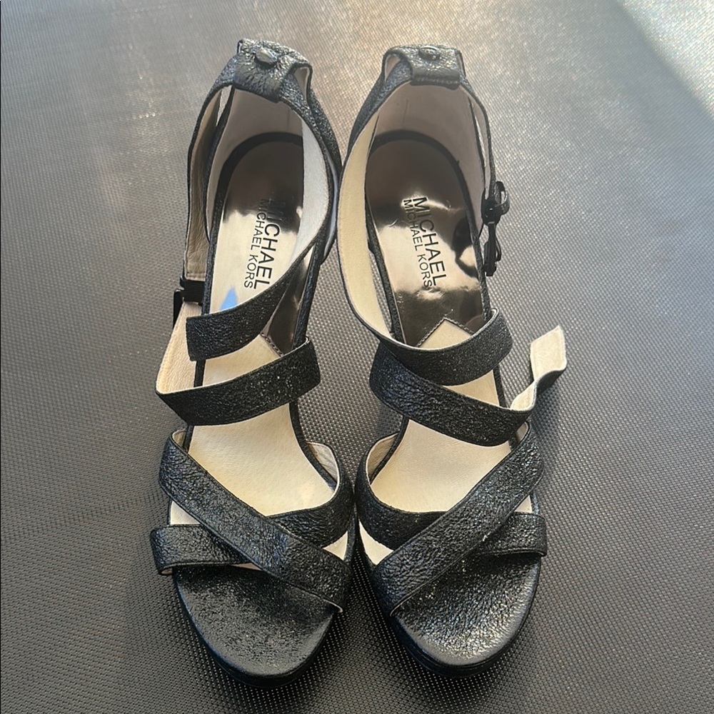 NWOT Michael Kors Black Strappy Women's Heels